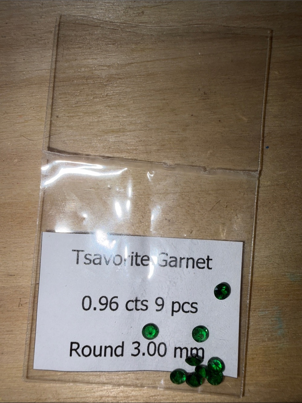Tsavorite Garnet Round Green Gemstones - 9 pcs